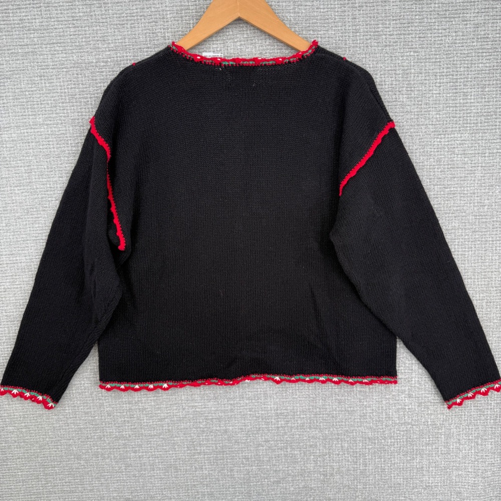 Nutcracker Vtg Christmas Cardigan Sweater Holiday Trees Womens M Cottage Teacher - Picture 4 of 11